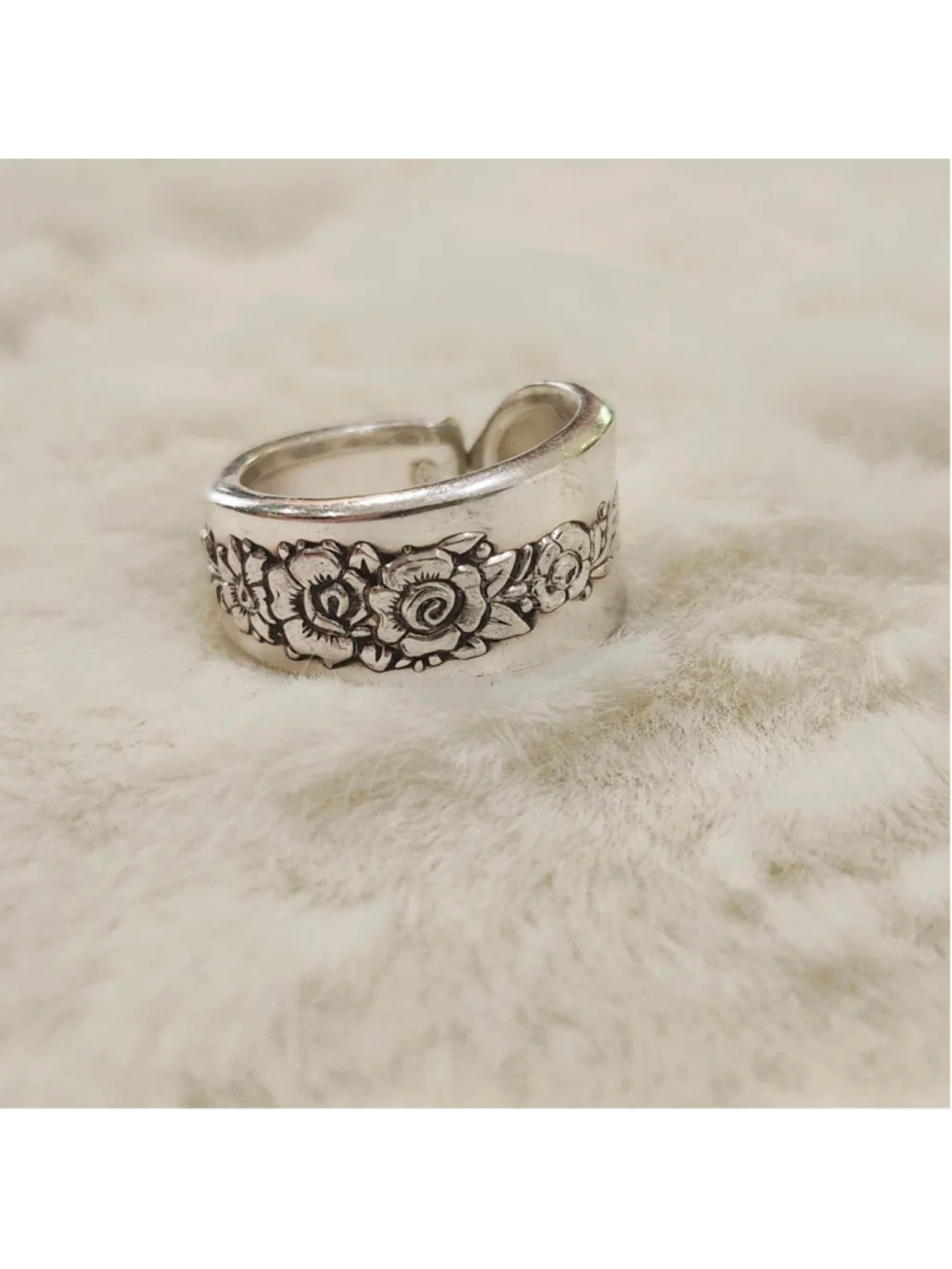Silverwear Ring Size 7 ONEIDA silverplate ROYAL ROSE - Picture 2 of 5